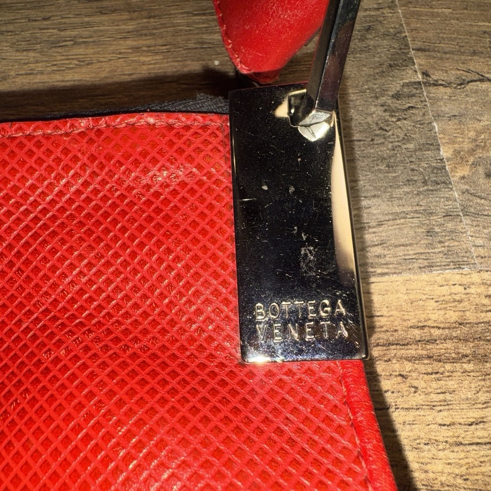 Bottega Veneta Red Textured Leather Shoulder Bag